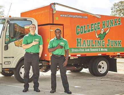 College Hunks holding hand over heart