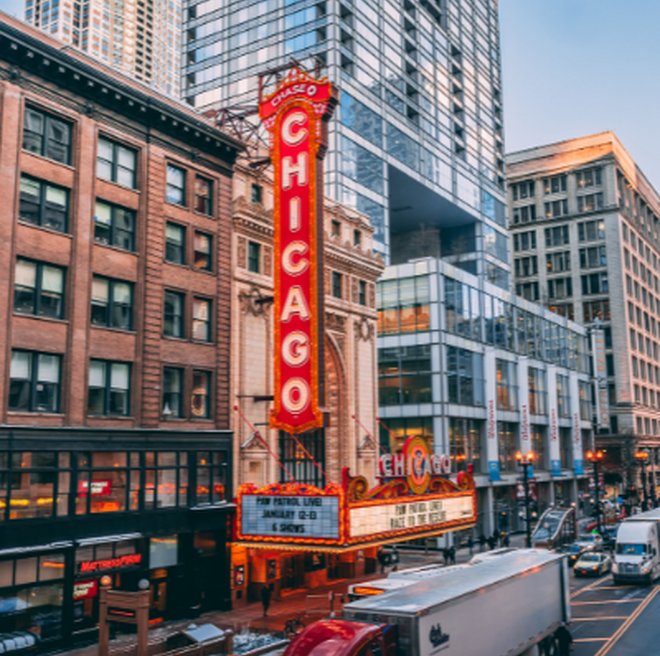 Chicago red marquee